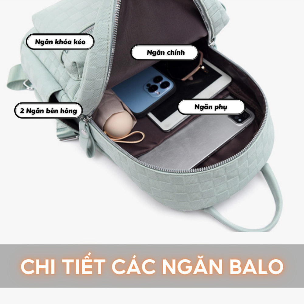 Balo Da Đi Học IBAG Balô Da Thời Trang Nam Nữ Cặp Da Pu Cao Cấp Ba Lô Da Cặp Đi Học Ulzzang Balo Đựng Laptop 14 Inh