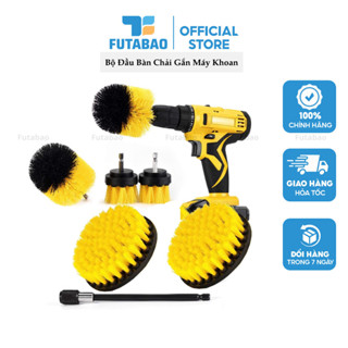 Bộ 3 Đầu Bàn Chải Gắn Máy Khoan - Dụng Cụ Vệ Sinh Nhà Cửa Nội Thất Đa Năng Futabao