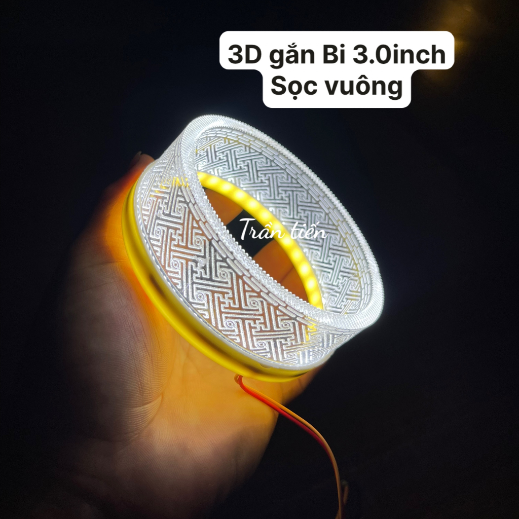 Vòng Thiên Thần 3D Khắc Hoạt Tiết Trang Trí gắn Bi 3.0 inch