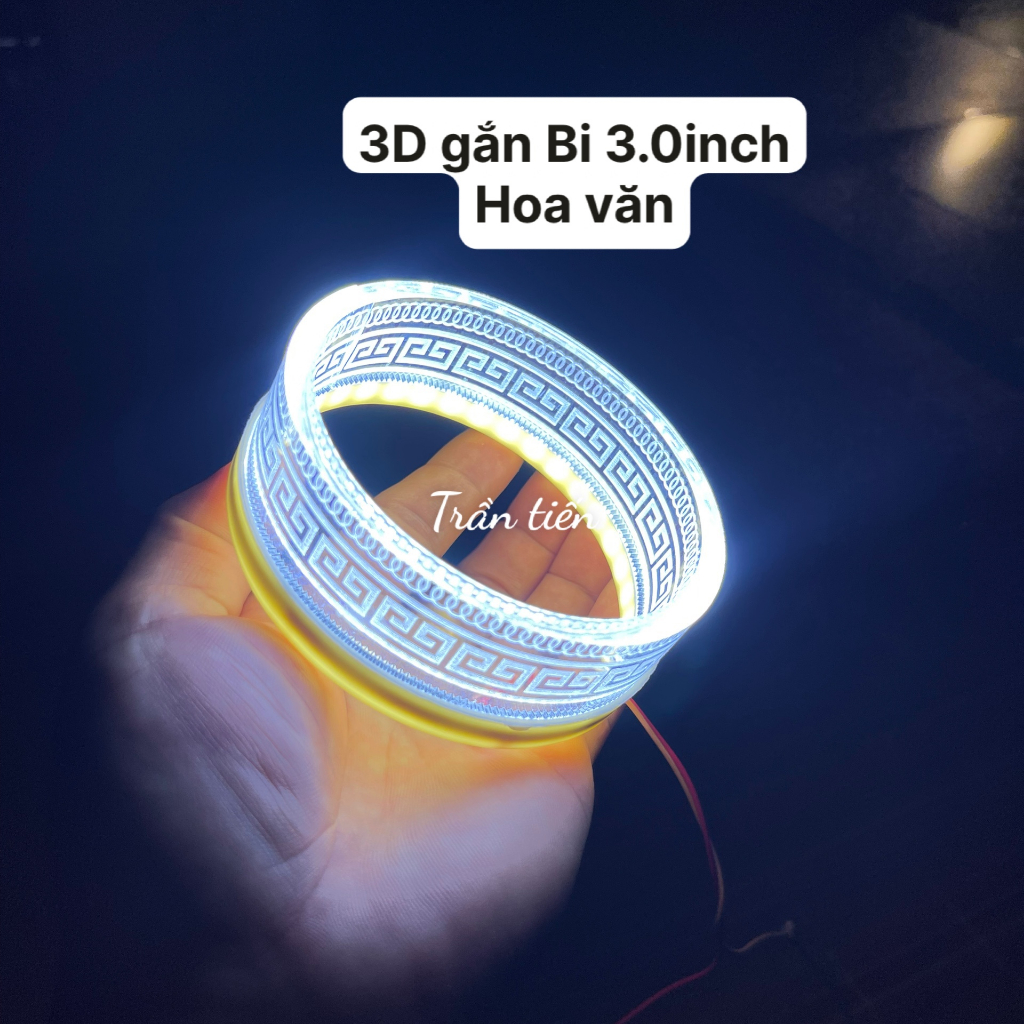 Vòng Thiên Thần 3D Khắc Hoạt Tiết Trang Trí gắn Bi 3.0 inch