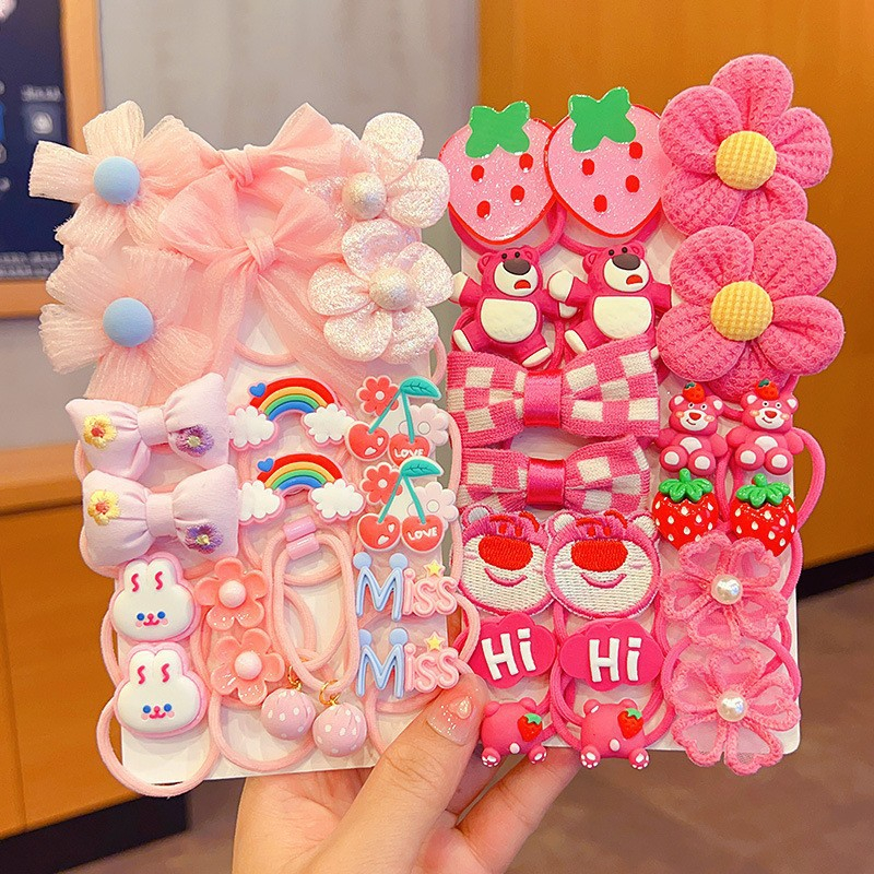 Sét 20 Dây Buộc Tóc Cao Su Co Giãn Tốt Không Đau Cho Bé Gái_shoppe mall