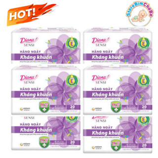 Băng vệ sinh Diana hàng ngày Sensi kháng khuẩn/Daily cool/ Compact combo 6 gói  40/20 miếng