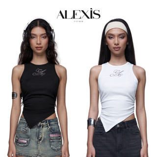 Alexis babytee top - áo thun alexis đính đá vạt xéo