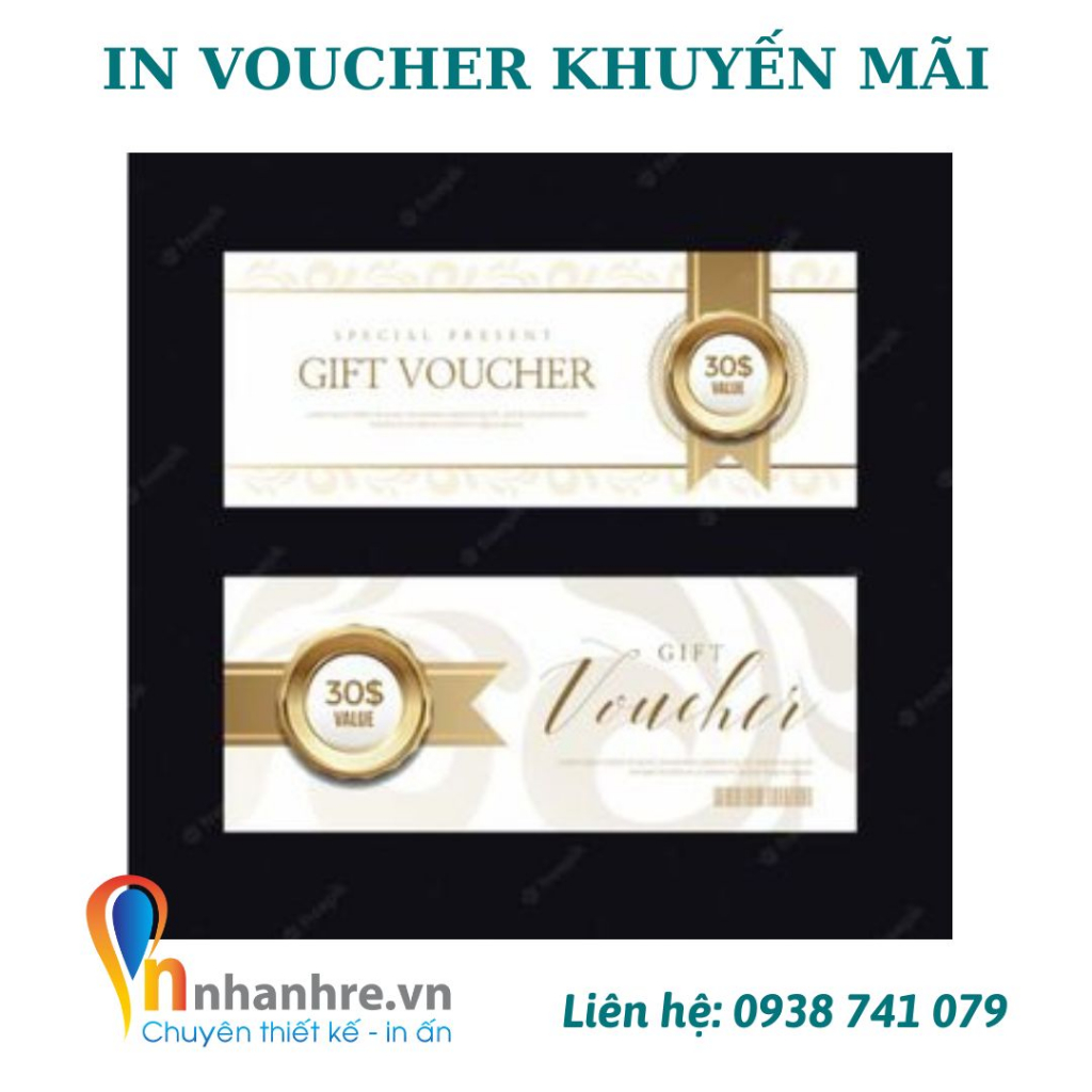 Voucher khuyến mãi in theo yêu cầu 500 phiếu thiết kế bắt mắt giá rẻ, chất lượng - INNHANHRE
