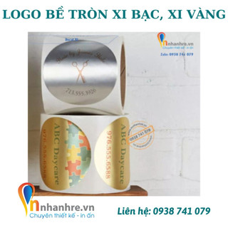 Decal, in tem nhãn, tem dán, nhãn dán logo bề tròn xi bạc, xi vàng theo yêu cầu giá rẻ và chất lượng - INNHANHRE.VN