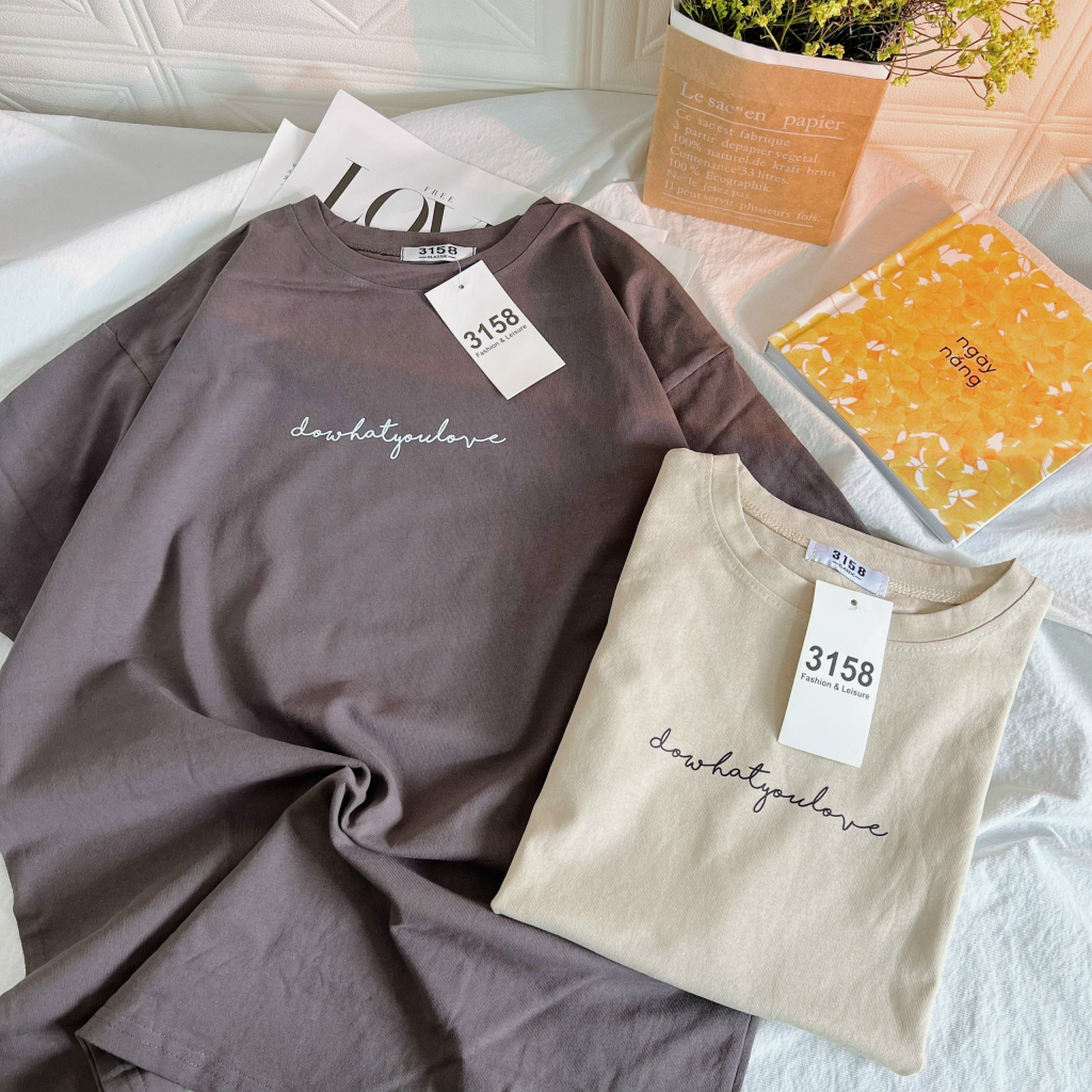 Áo thun nam nữ mẫu "dowhatyoulove" áo phông cotton 3158