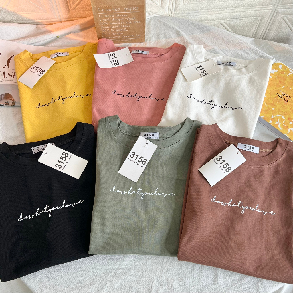 Áo thun nam nữ mẫu "dowhatyoulove" áo phông cotton 3158