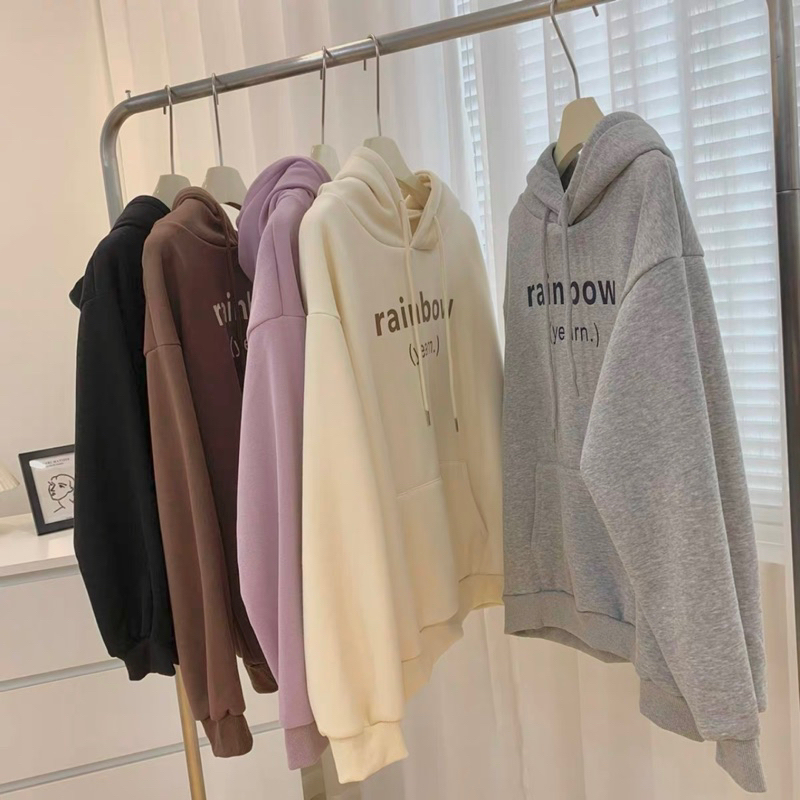 🪵🪵🍁 Áo nỉ Hoodie qc, nỉ cotton mịn không xù ( ảnh shop chụp) RAINBOW
