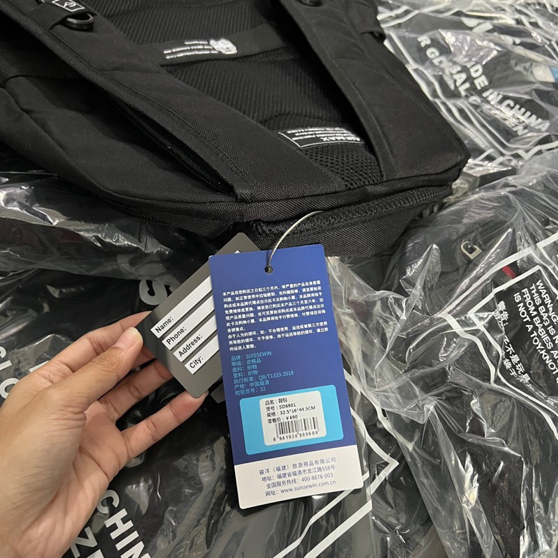 Balo suissewin đen cho nam