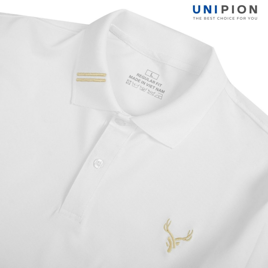 Áo polo nam UNIPION thấm hút mô hôi, kiểu dáng trẻ trung, họa tiết lịch thiệp -  AT173