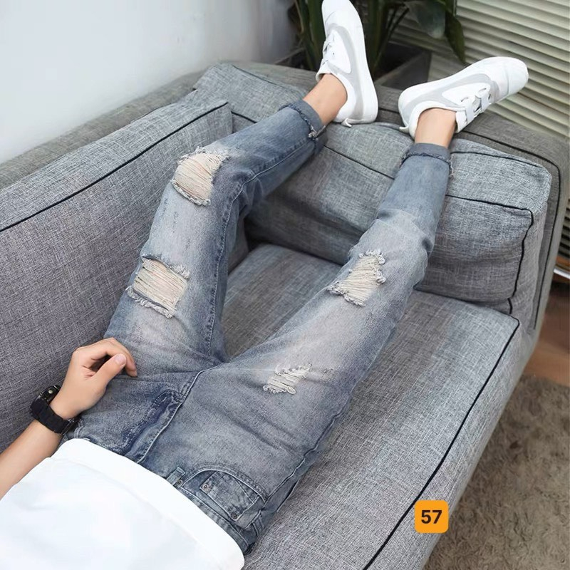 Quần Jean Nam Dài Mẫu Wash Rách Gối Nhiều Màu Phong Cách Trẻ Trung Năng Động – Shop Jean Sỉ Lẻ