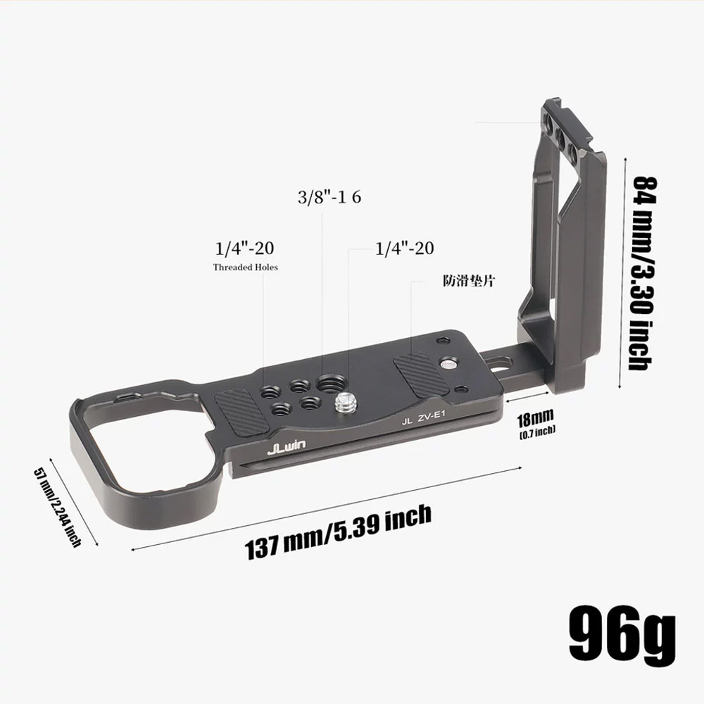 Sony ZV-E1 ZVE1 JLWin | Khung quay dọc Lplate bracket báng tay cầm giá đỡ đế thép bảo vệ handcase SONY ZVE1 ZV-E1 E1
