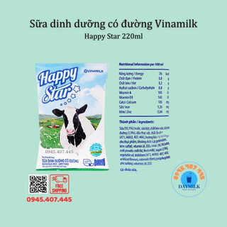 Sữa dinh dưỡng có đường Vinamilk Happy Star 220ml