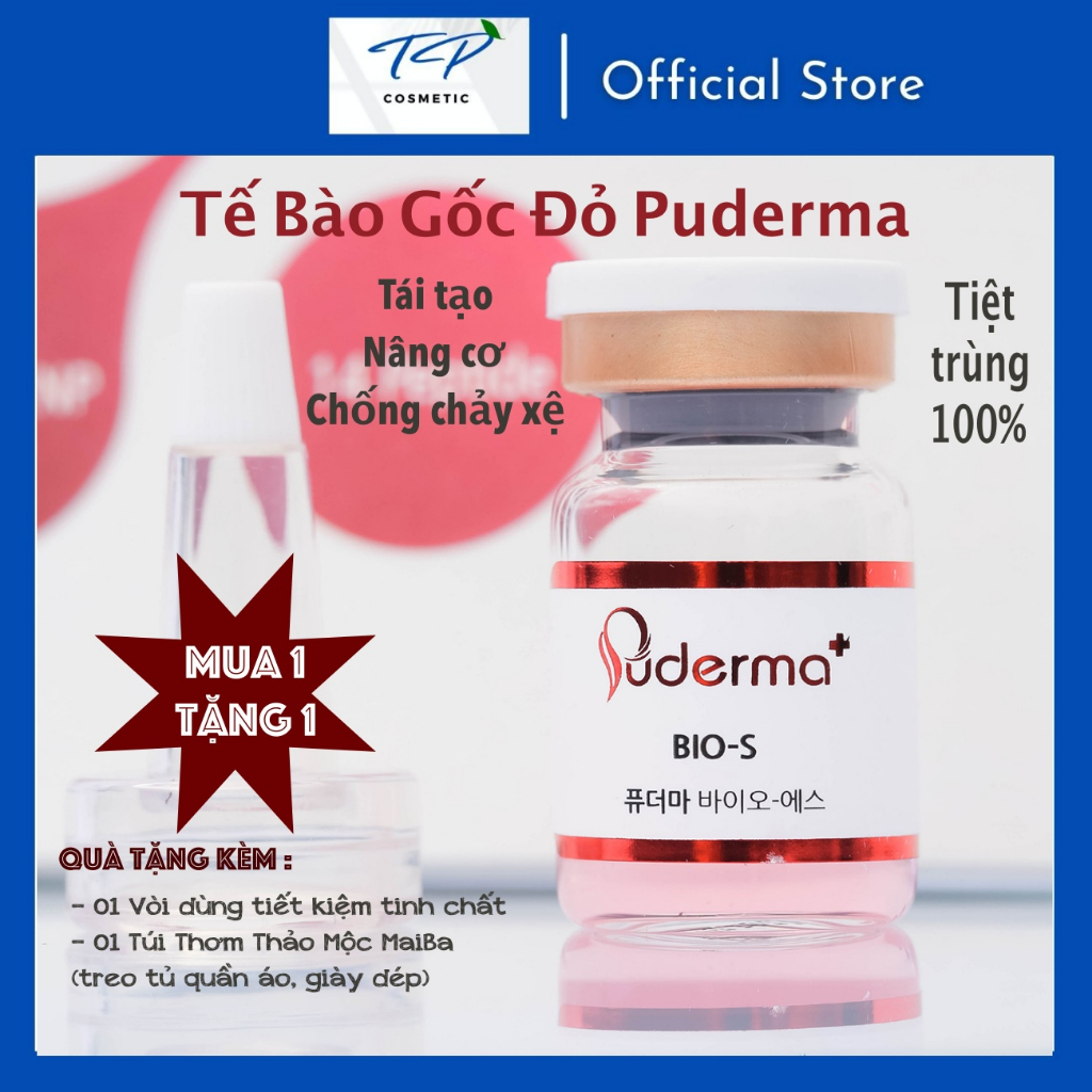 Tế Bào Gốc Đỏ PUDERMA BIO-S Đỏ, tiệt trùng 100%: mờ nám, tàn nhang, đồi mồi, vết thâm, tái tạo da..