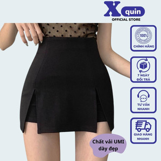 Chân váy nữ dáng chữ A sẻ 2 bên đùi trước ôm body Xquin, Quần giả váy sẻ tà chất umi hàn loại 1 cực xịn (có size lớn)
