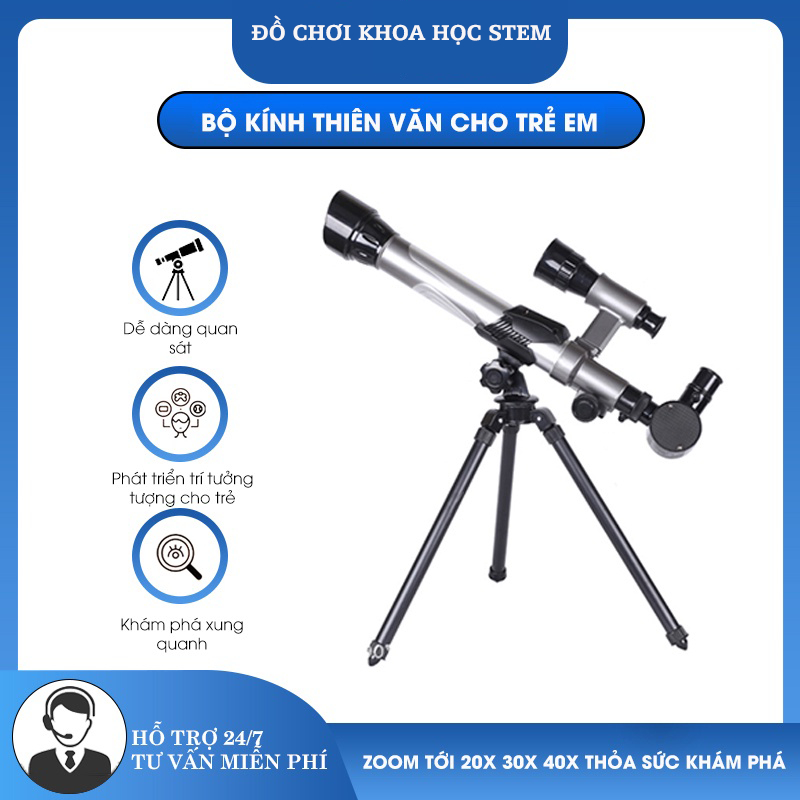Bộ Kính Thiên Văn C2132, Kính Viễn Vọng Đồ Chơi Nghiên Cứu Khoa Học Giúp Bé Thỏa Sức Sáng Tạo, Ngắm Nhìn Vũ Trụ