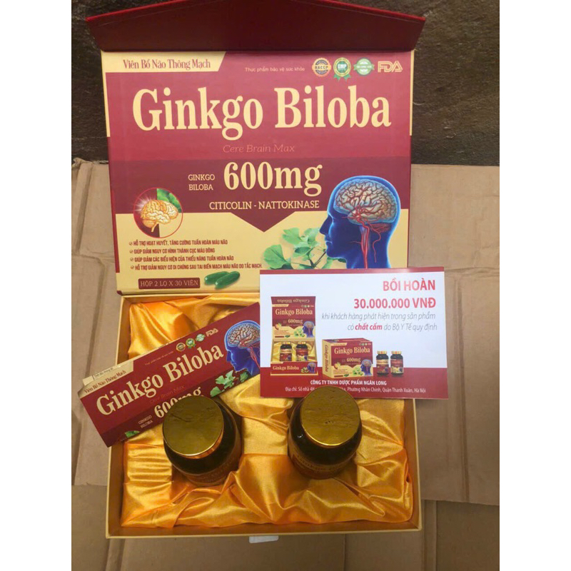 VIên uống bổ não Ginkgo BiloBa Cere Brain Max - Giúp tăng cường lưu thông máu não