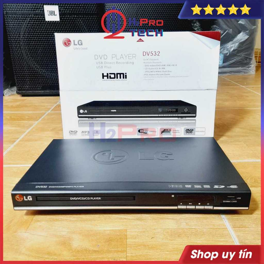 Đầu Đĩa Dvd LG DV532 Hdmi-Usb-Sd, Đầu Dvd-Cd LG Karaoke Cao Cấp Không Kén Đĩa, Điện 12V-220V, Tặng Dây Hdmi-H2Pro Audio