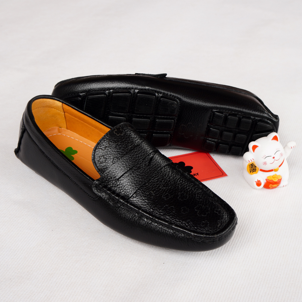 Giày Lười Nam Máy Đế Thời Trang - Đế Cao Su Da Bò Thật, Sang Trọng. Tengday Vietnam - Màu đen, nâu, xanh, vàng