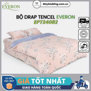 Bộ ga tencel everon mẫu ept24082, chăn bốn mùa - hàng chính hãng