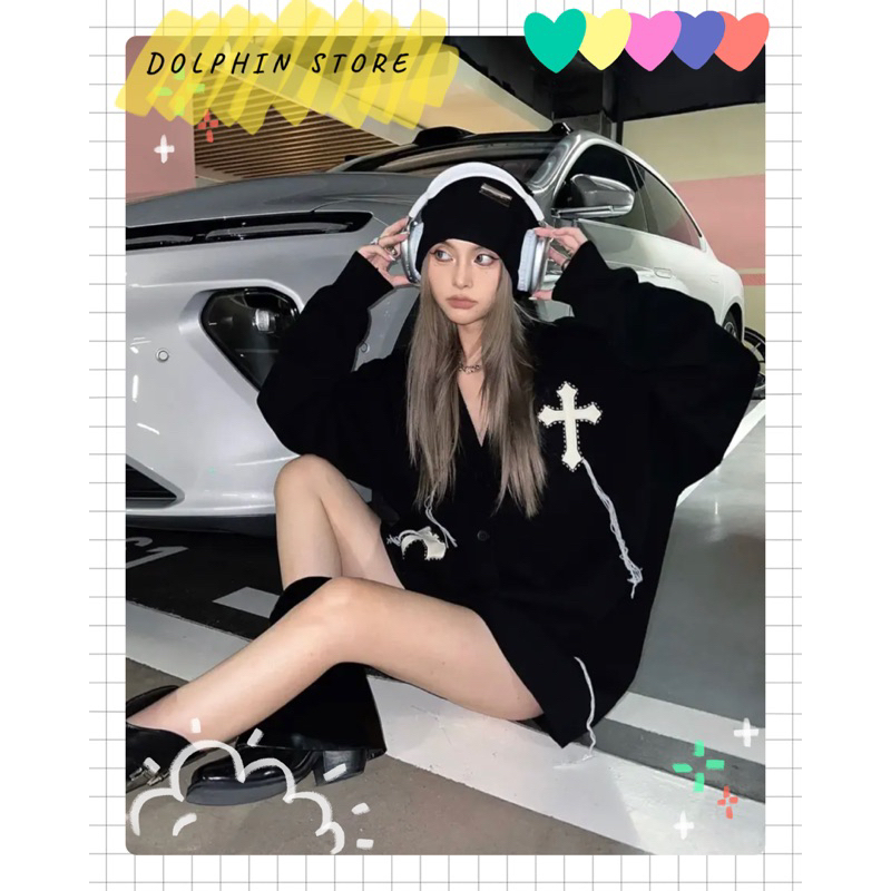 BIGSIZE Áo khoác y2k bigsize - Áo cardigan y2k bigsize - Áo cardigan bigsize