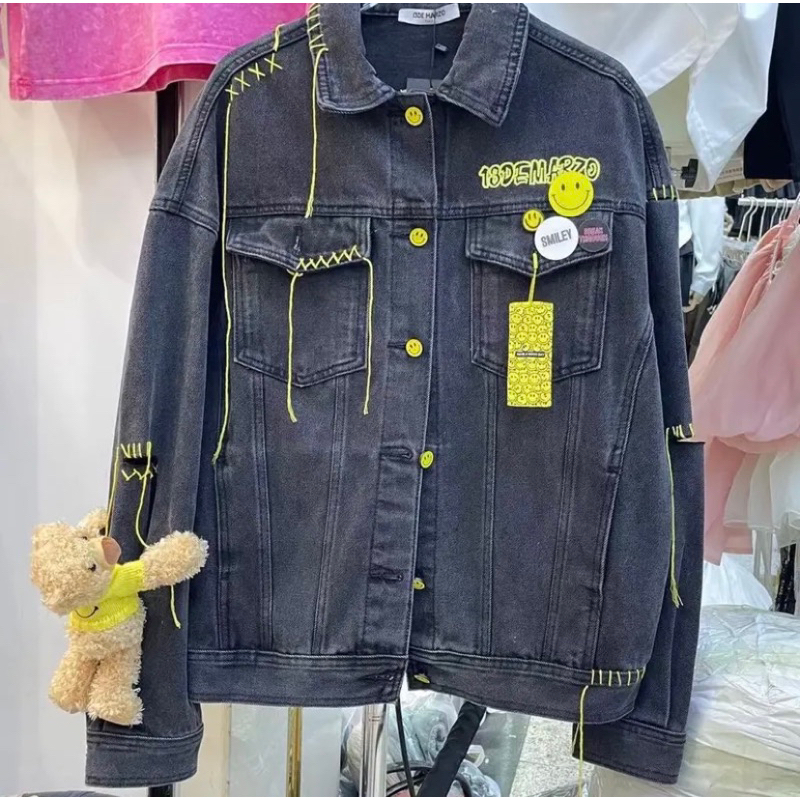 Áo khoác Denim bò 13DMZ mặt cười