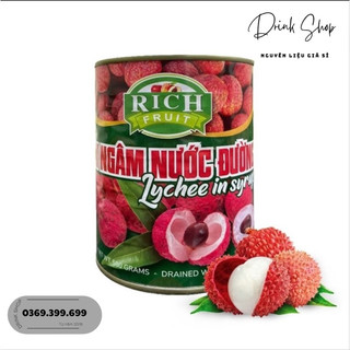 Vải Ngâm Rich - Hộp 565gram