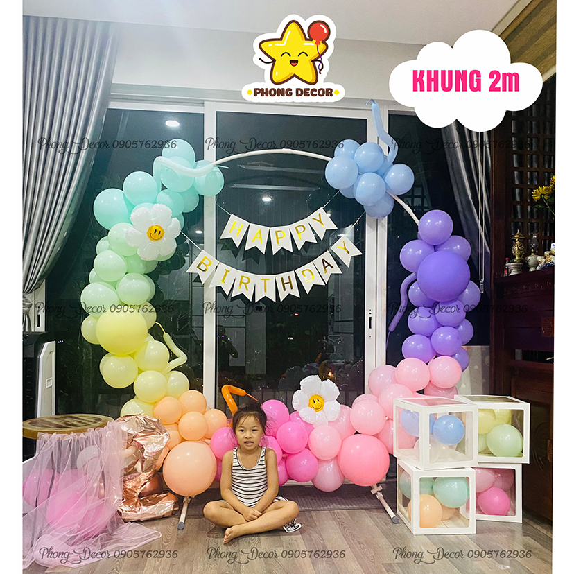 Khung tròn trang trí sinh nhật, đầy tháng, thôi nôi bé gái bé trai