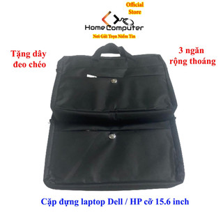 Cặp Laptop 15.6inch 3 ngăn, túi đựng laptop công sở logo Dell / HP chống sốc tốt bền, đẹp, rẻ
