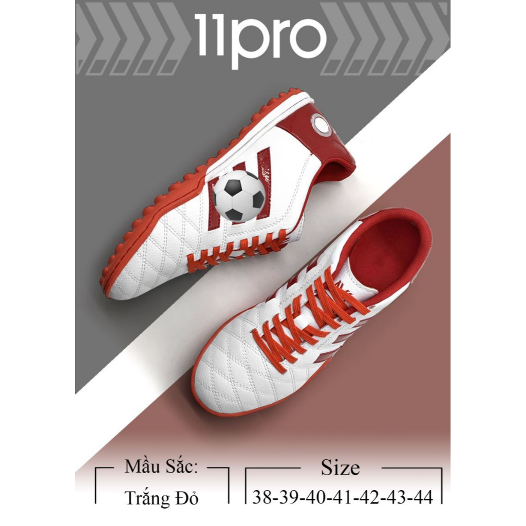 Giày đá bóng Newmos 11 Pro Trắng Đỏ thể thao mềm nhẹ chính hãng - NM002
