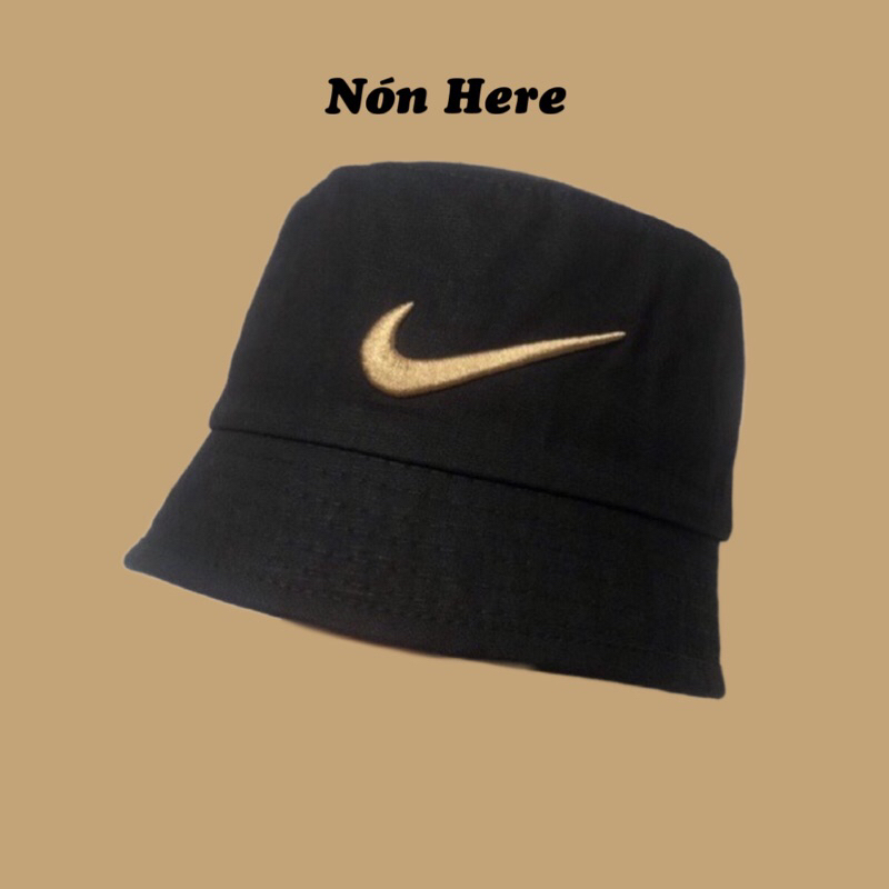 Nón bucket form cụp thêu móc nike - Nón nam/nữ