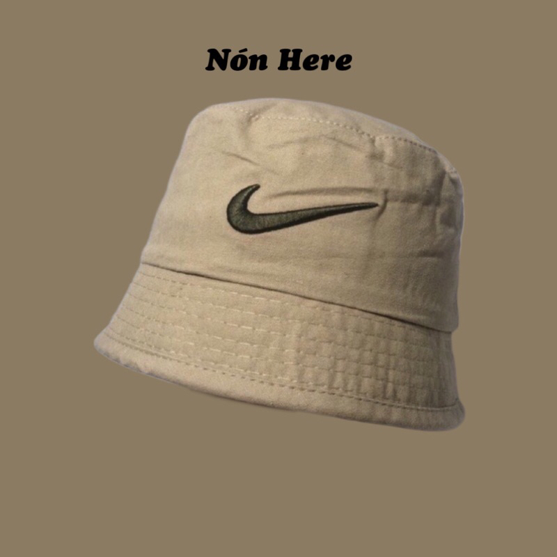 Nón bucket form cụp thêu móc nike - Nón nam/nữ