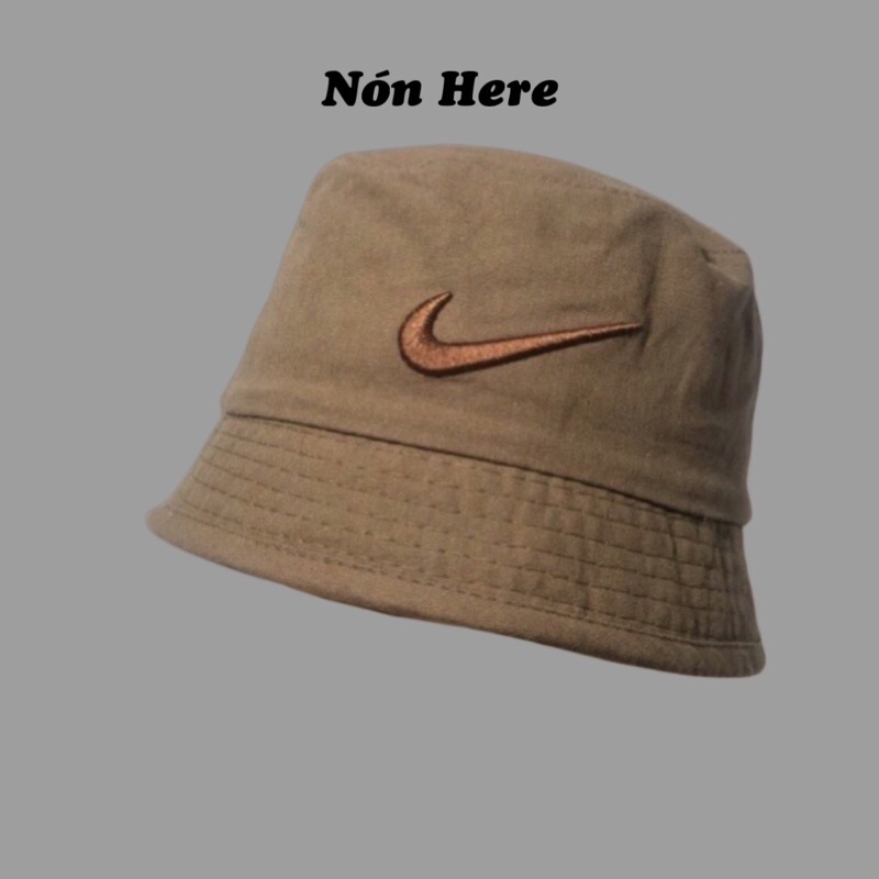 Nón bucket form cụp thêu móc nike - Nón nam/nữ