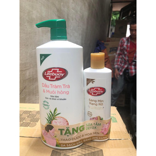 Sữa Tắm Lifebuoy Detox Tràm Trà & Muối Hồng 850g tặng