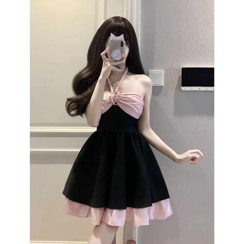 ĐẦM ỐNG CÚP DÂY CỔ YẾM