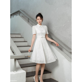 Váy cổ đức đai nơ eo TIINSTORE VHN893