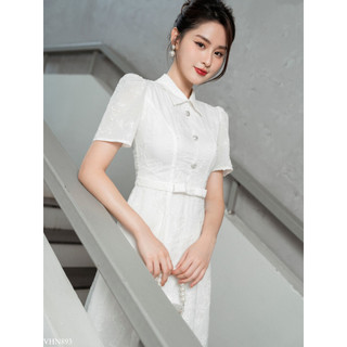 Váy cổ đức đai nơ eo TIINSTORE VHN893
