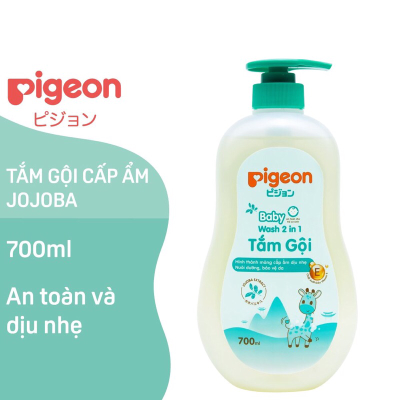 Tắm và gội Pigeon cho bé từ sơ sinh chai 700ML, không cay mắt