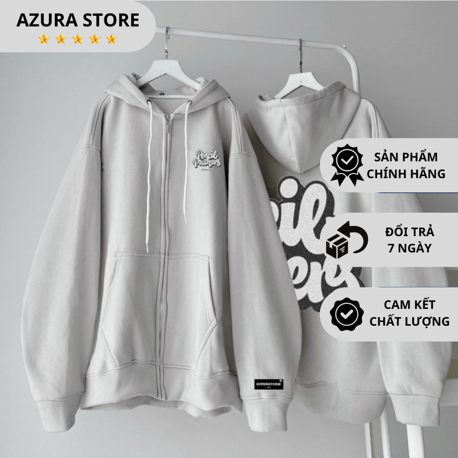 Hoodie Pencil Unisex Chất Nỉ Bông Dày Form Rộng - Azura Store