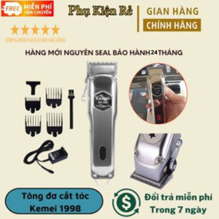 Tông đơ cắt tóc chuyên nghiệp kemei-1998 thân nhôm nguyên khối-pin lithium cao cấp,hàng chính hãng-bảo hành 24 tháng