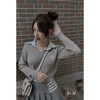 Áo len cổ sơ mi Pra da hot hit