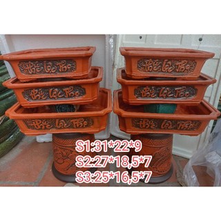 Bộ 3 chậu chữ nhật phúc lộc thọ