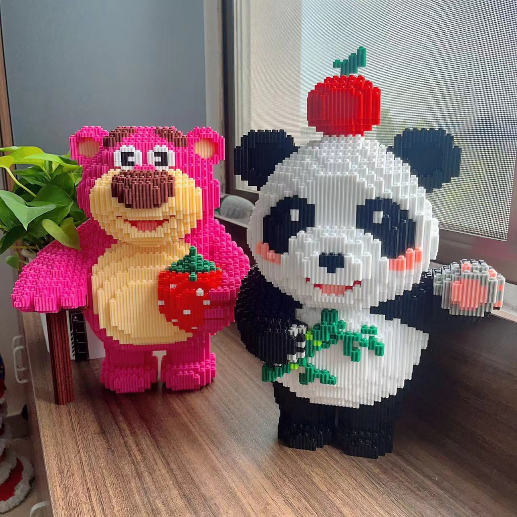 Cỡ lớn xếp hình gấu trúc béo siêu đáng yêu cho bé, đồ chơi thông minh, trưng bày Quà tặng, mô hình lắp ráp gấu trúc béo