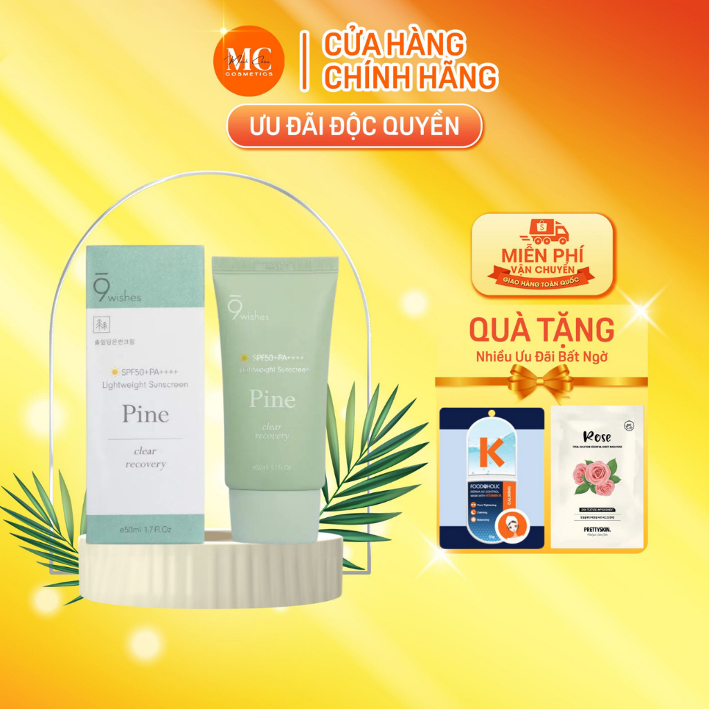 9 Wishes Pine Treatment Suncreen SPF50+ PA++++ 50ml