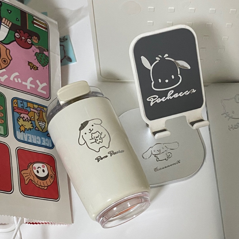 Miếng Dán Kim Loại Màu Bạc Chống Thấm Nước Trang Trí Dễ Thương Sanrio, Cinnamoroll, Kuromi, Purin, Pochacco