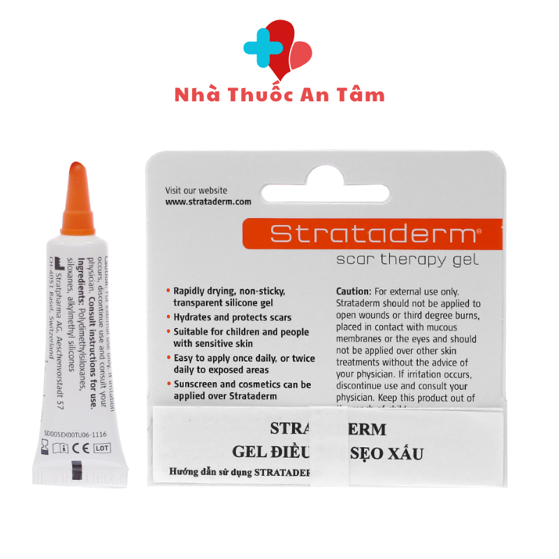 Gel Silicone ngăn ngừa sẹo lồi, sẹo lõm, sẹo thâm Strataderm