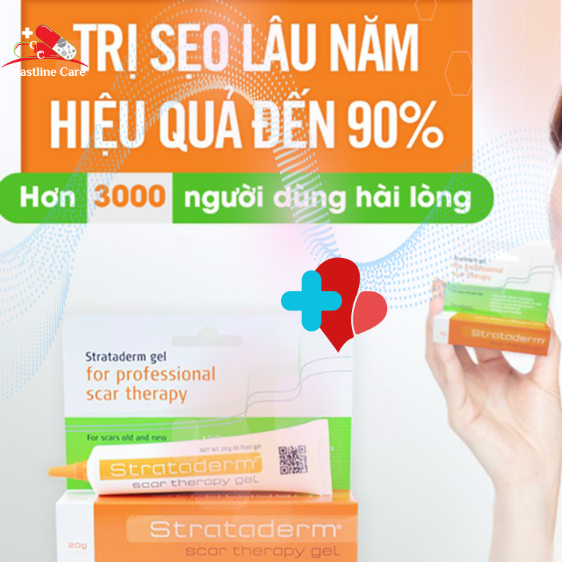 Gel Silicone ngăn ngừa sẹo lồi, sẹo lõm, sẹo thâm Strataderm