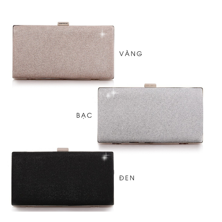 Ví Clutch Cầm Tay Ánh Kim Lấp Lánh Siêu Sang