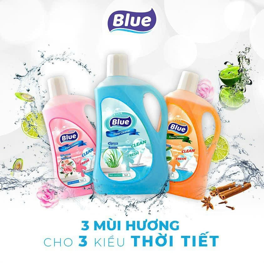 Nước Lau Sàn Blue Hương Thiên Nhiên Sạch Thơm Kin Kít 1000ML/Chai