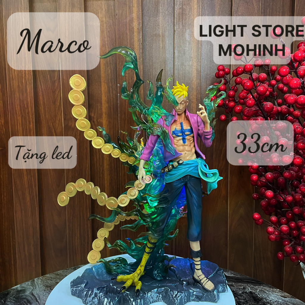 [33CM] MÔ HÌNH NHÂN VẬT MARCO DẠNG LAI. HIỆU ỨNG LỬA, ANIME ONE PIECE, SƯU TẬP TRANG TRÍ DECOR, MÔ H